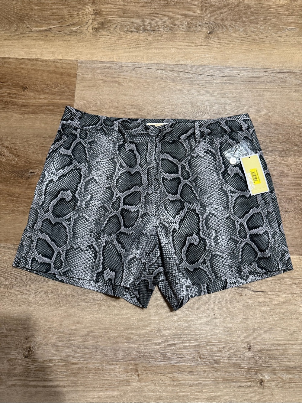MICHAEL Michael Kors Black and Gray Snake-Print Shorts